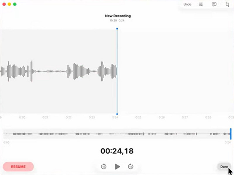 Finalizar la grabación de notas de voz