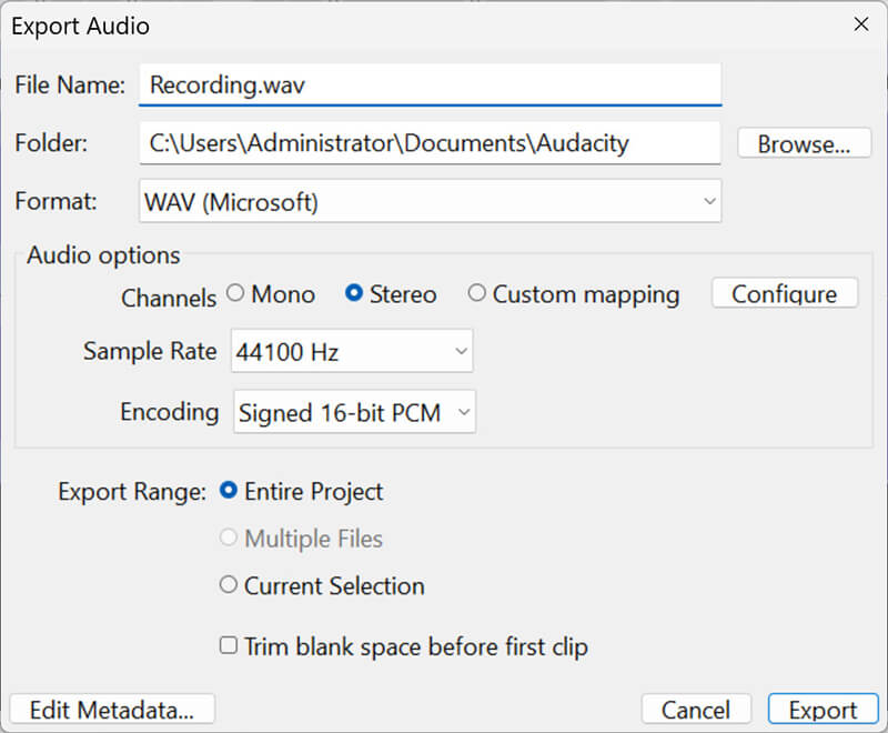 Exportar grabación de Discord grabada