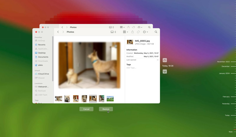 Recuperar fotos borradas en Mac con Time Machine