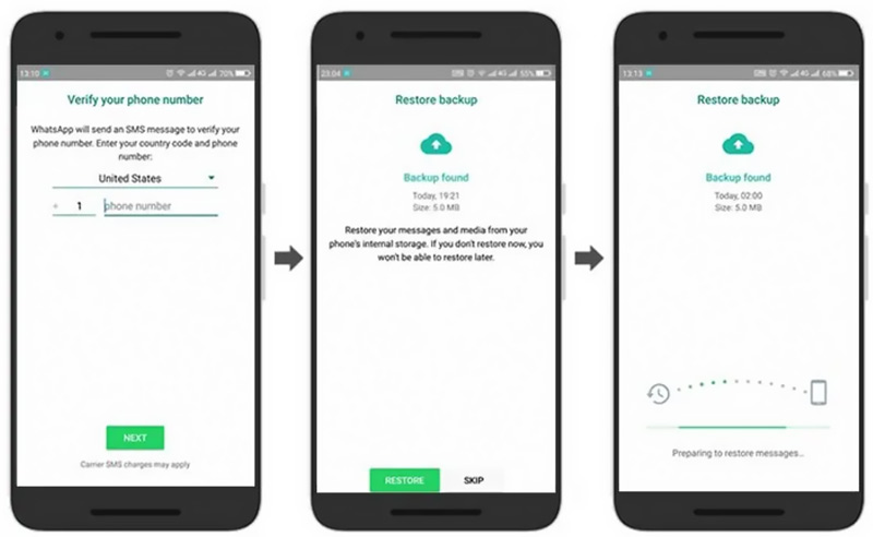 Restaurar copia de seguridad para recuperar fotos borradas de WhatsApp