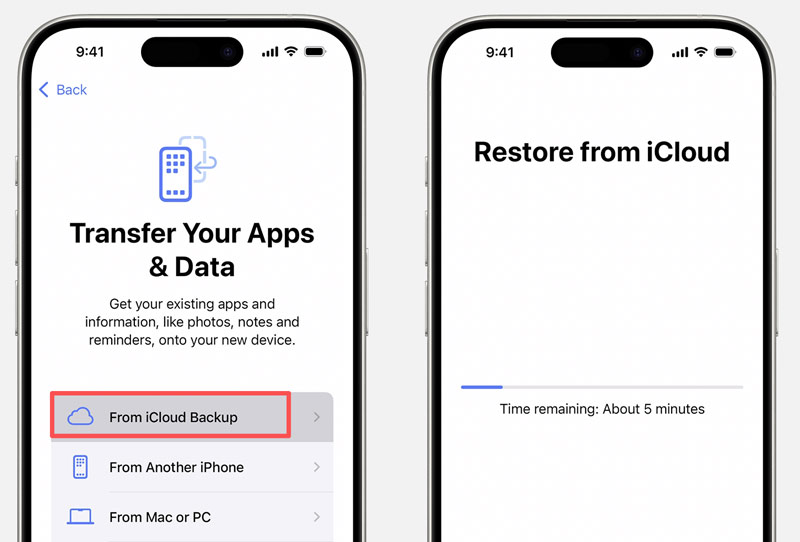 Restaurar vídeo desde una copia de seguridad de iCloud