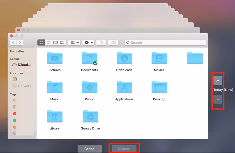 Recuperar archivo de Excel usando Time Machine