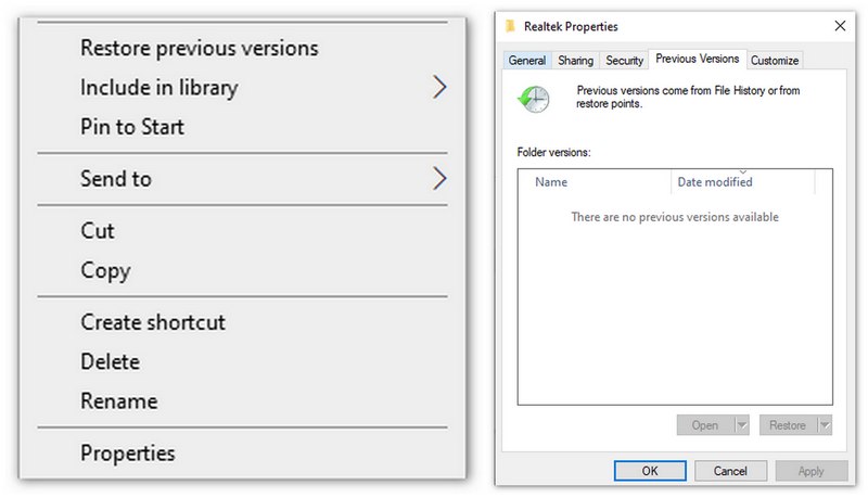 Restaurar a la versión anterior