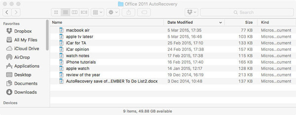 Recuperación automática de Office