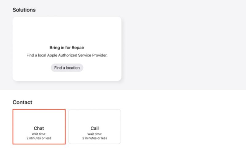 Elija Soporte de chat