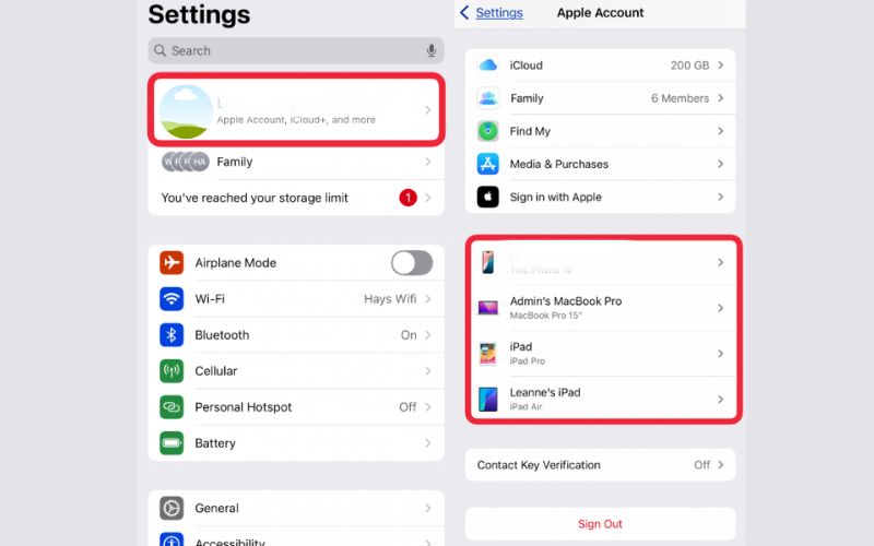Eliminar iCloud a través de Ajustes