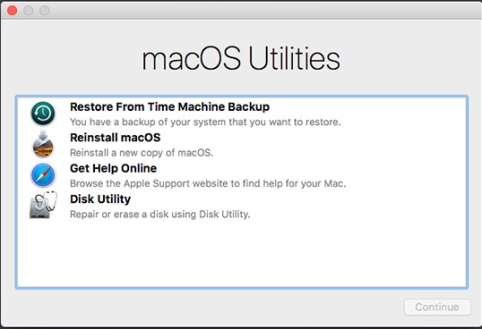 Restaurar mac desde la máquina del tiempo