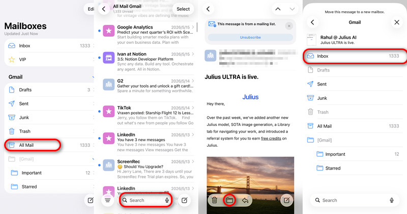 Move Lost Message From Archive Folder
