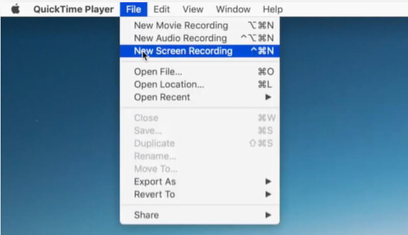 Nueva grabación de Quicktime