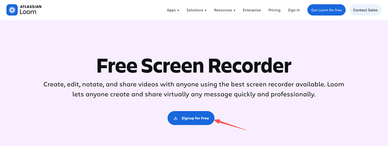 Loom Free Screen Recorder Signup