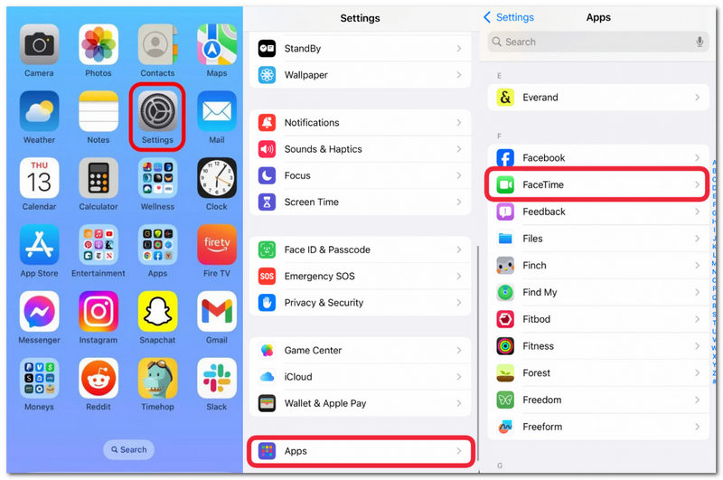 Abre la aplicación FaceTime.