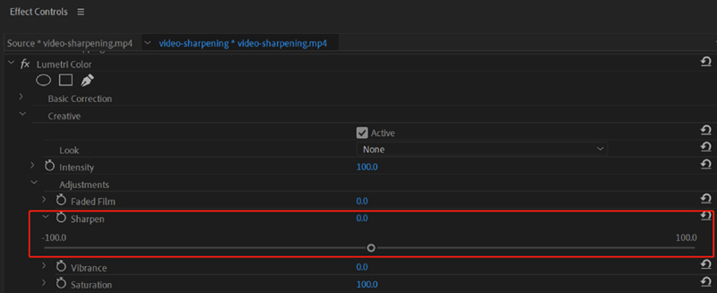Sharpen a Video in Premiere Pro Using Lumetri Color
