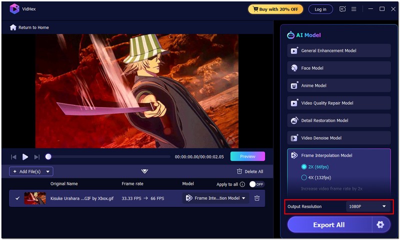 Seleccionar resolución de salida
