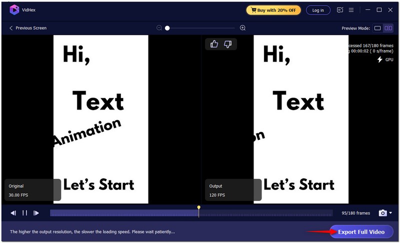 Exportar animación fluida
