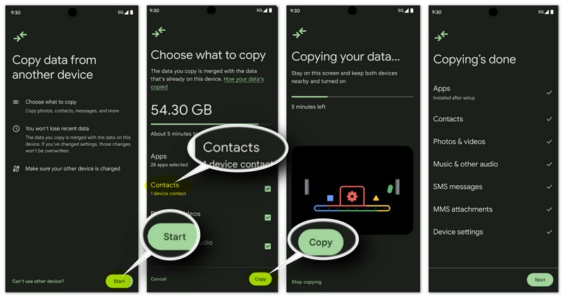 Copiar contactos de iPhone a Android usando Android Switch