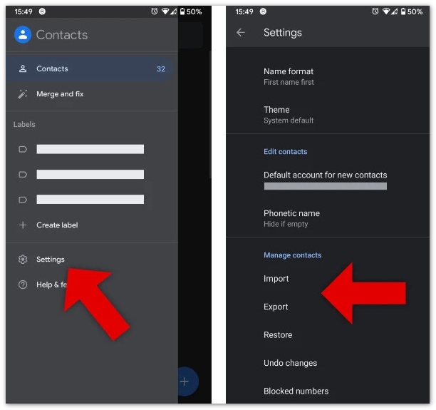 Transferir contactos de iPhone a Android mediante un archivo VCF