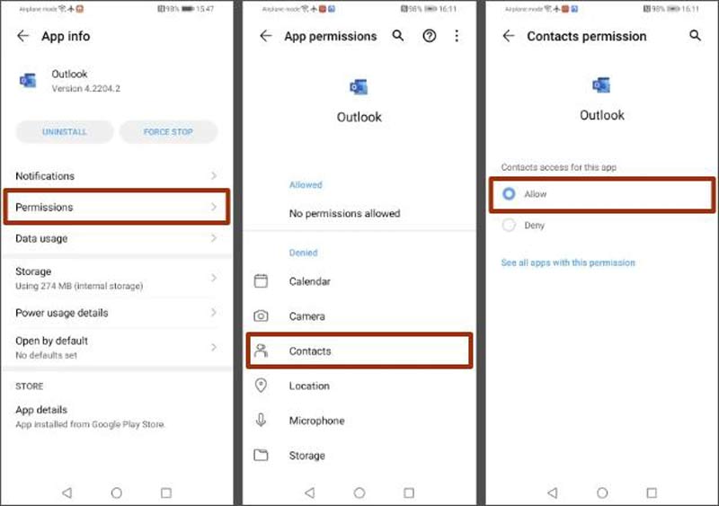 Importar contactos de Outlook a Android
