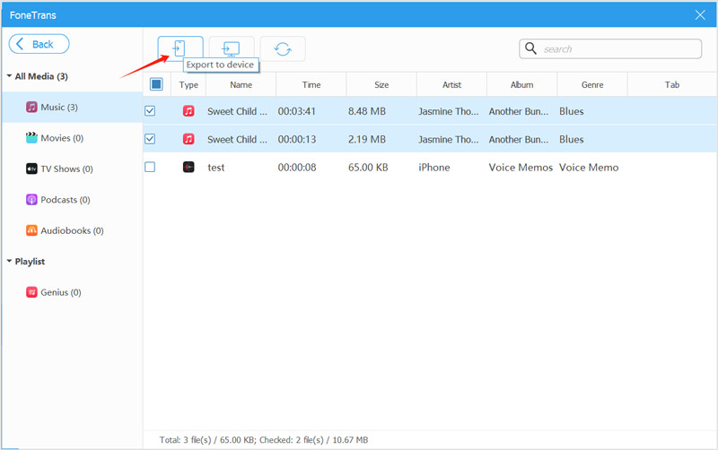 Transferir música de iTunes a iPhone Fonetrans