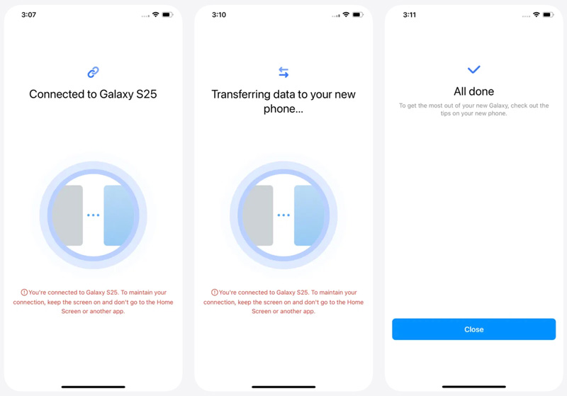 Transferir datos de iPhone a Samsung a través de Smart Switch