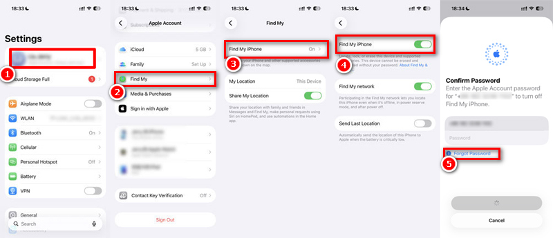 Steps to Turn Off Find My iPhone And Reset Password