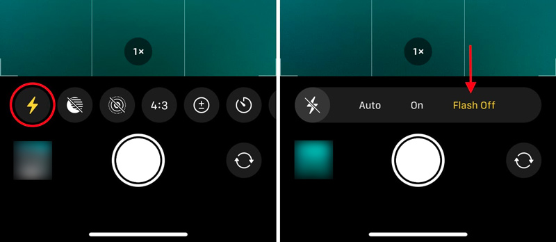 Apague la linterna en el iPhone desde la cámara