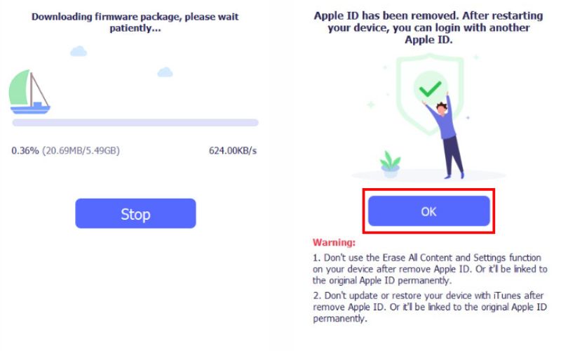 Eliminar enlace de Apple ID