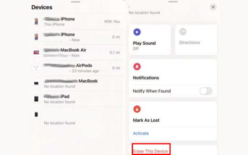 Desvincular iPhones con la aplicación Find MY