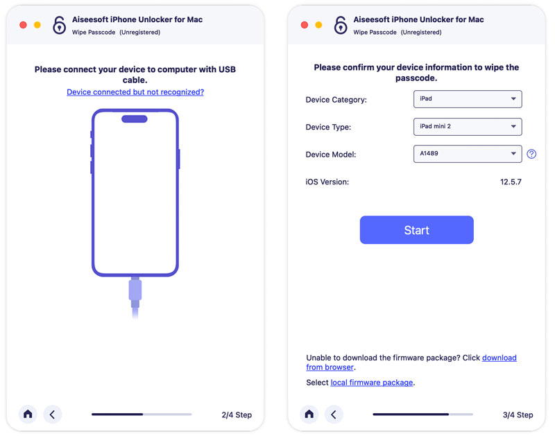 iPad Mini 2 en modo recuperación