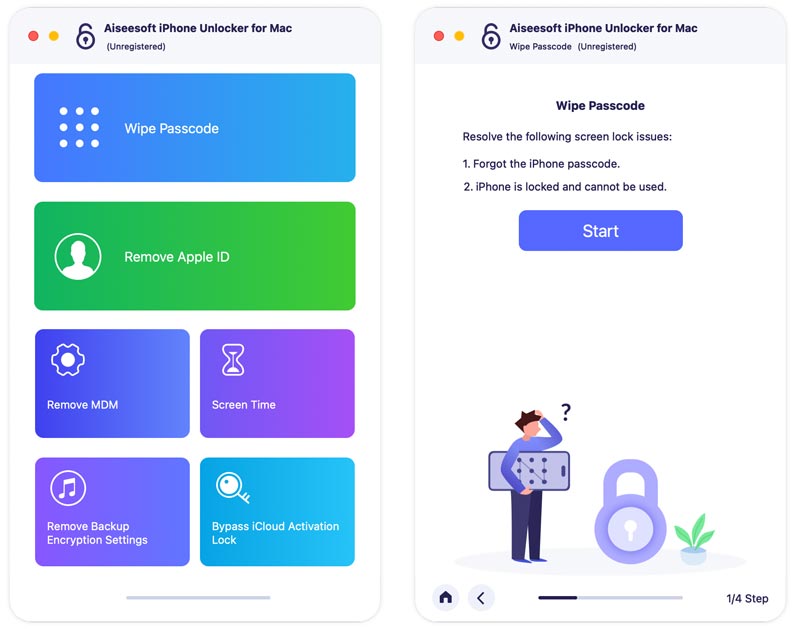 Desbloqueador de iPhone con contraseña borrada para Mac