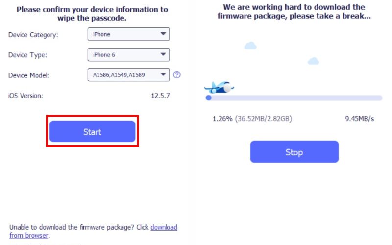 Comprobar el dispositivo e iniciar