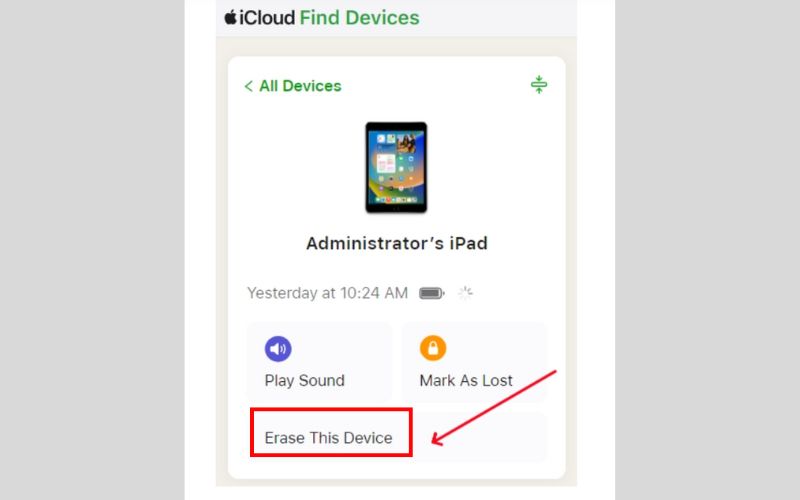 Haga clic en Borrar este dispositivo