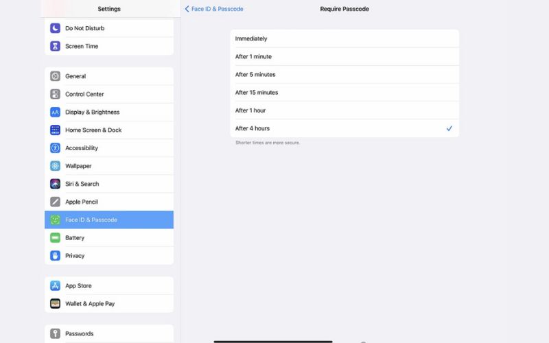 Habilitar el código de acceso de Face Id