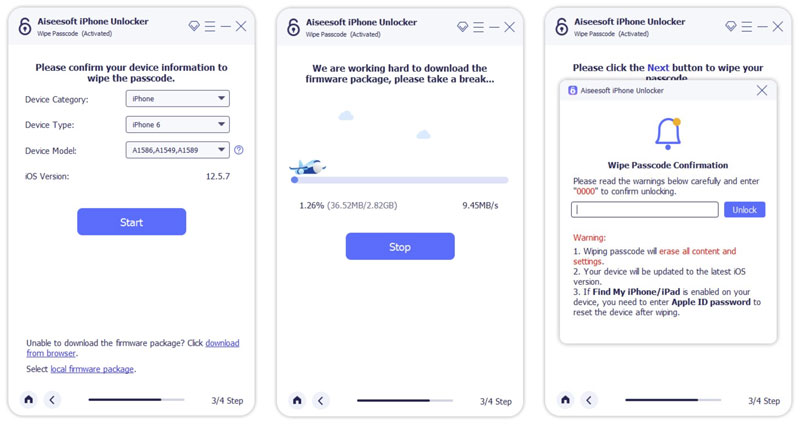 Desbloquear un iPhone 6 con contraseña borrada Aiseesoft