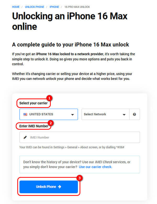 Interfaz móvil desbloqueada