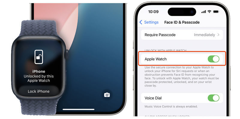 Activar el desbloqueo con Apple Watch en iPhone
