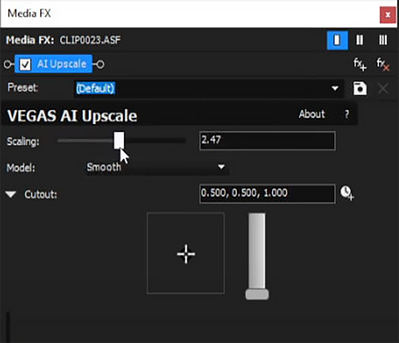 AI exclusivo en Vegas Pro Scalling