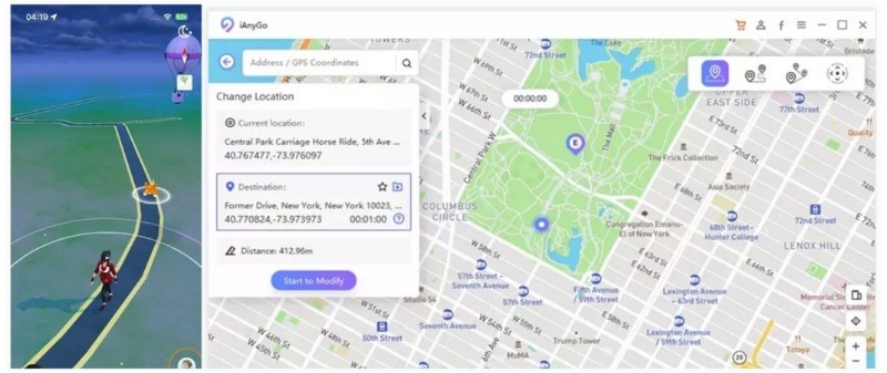Click Start to Modify