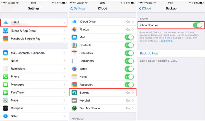 Copia de seguridad de iCloud ahora