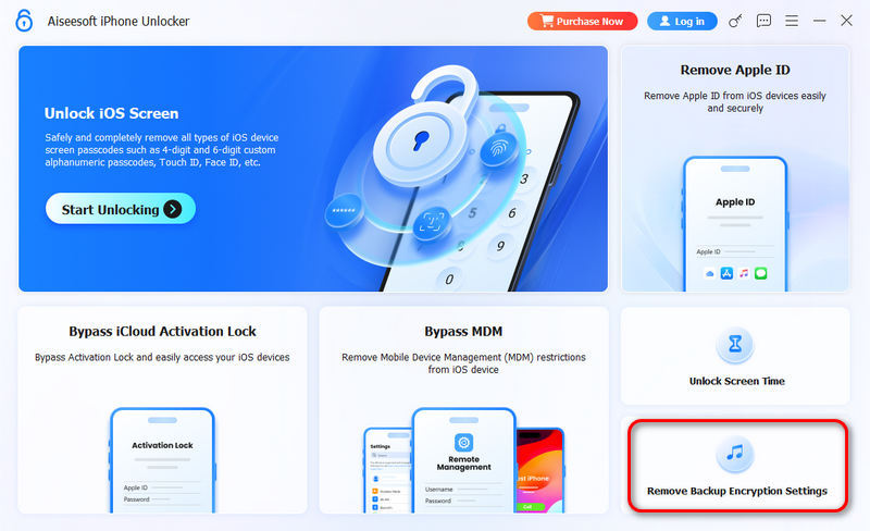 Seleccione Eliminar modo de cifrado de copia de seguridad