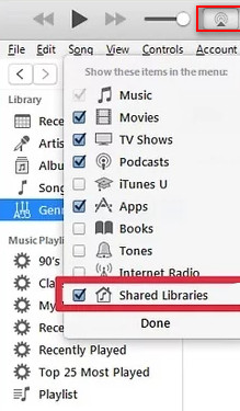 Comparte la biblioteca de iTunes