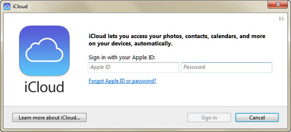 Iniciar sesión en la cuenta de iCloud