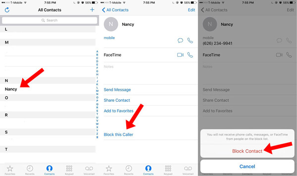 Bloquear contacto en iPhone