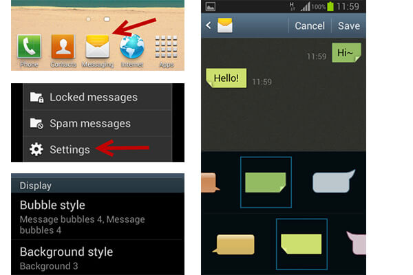 Cambiar la burbuja de mensajes de Android