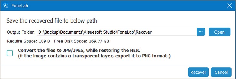 Seleccione la carpeta de destino