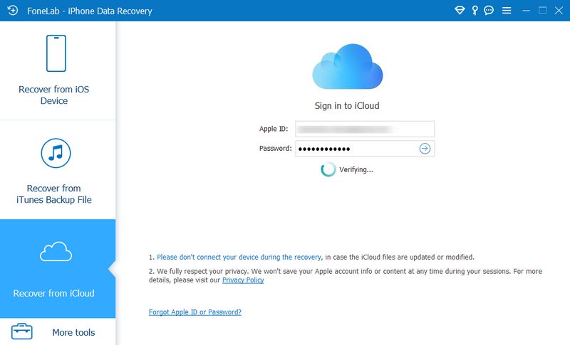Iniciar sesión en iCloud
