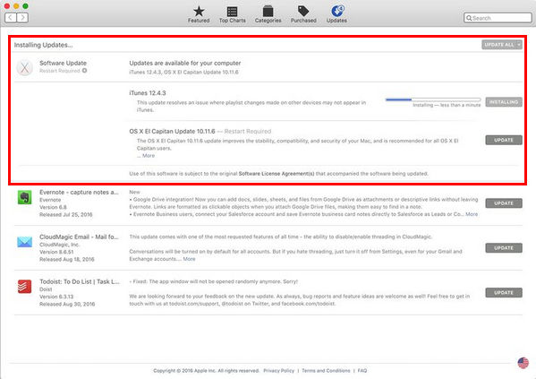 actualización de iTunes