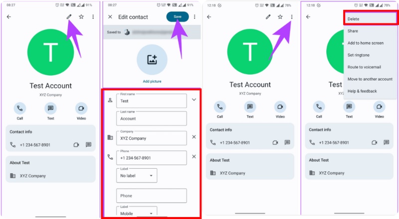 Pulsa Editar contactos
