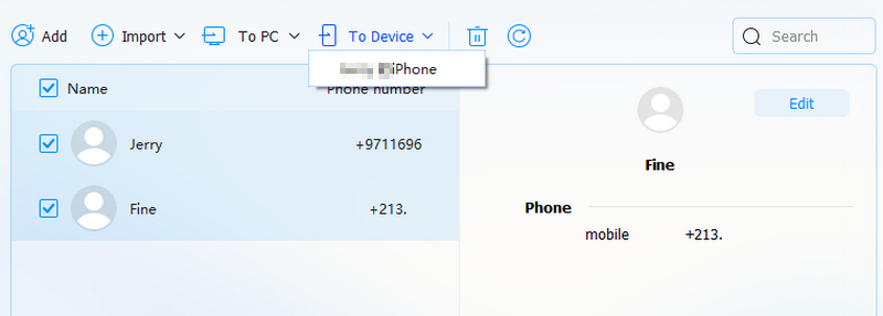 Transferir contactos de Android a iPhone