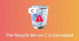 La papelera de reciclaje en C está dañada