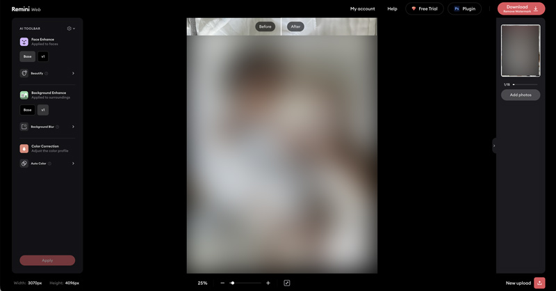 Mejorador facial con inteligencia artificial Remini Web